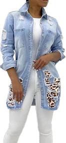 img 4 attached to Jofemuho Women Button Jacket Trench Women's Clothing : Coats, Jackets & Vests