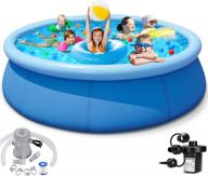 10ft x 30in quick set inflatable above ground swimming pool w/ water filter pump & air pump - ready to enjoy! logo
