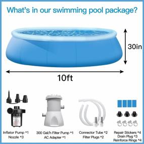 img 3 attached to 10Ft X 30In Quick Set Надувной надземный бассейн с насосом для водяного фильтра и воздушным насосом - готов к наслаждению!