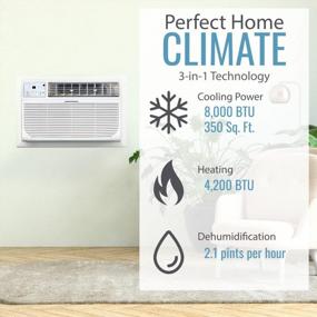 img 2 attached to 🌬️ Keystone KSTAT08-1HC: 8,000 BTU Through-The-Wall AC & 4,200 BTU Heating - Remote Control, Sleep Mode, 24H Timer, Ideal for 350 Sq. Ft.