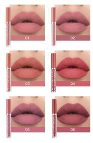 img 2 attached to Set Of 6 Matte Liquid Lipsticks - Long-Lasting, Waterproof, And Non-Stick Cup Formula With High Pigmentation For Women - Velvet Lipgloss Kit Matte Lipstick Lip Stain Makeup Gift Set (B)