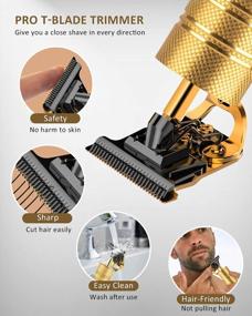 img 1 attached to Upgrade Your Grooming With Qhou T Blade Cordless Electric Hair Trimmer For Men