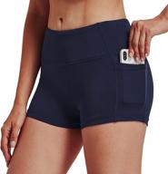 premium women's high waist biker shorts with pockets - perfect for yoga, running and more! logo