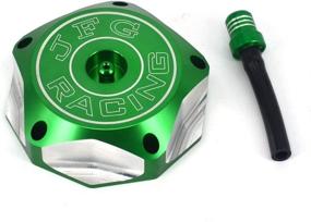 img 1 attached to 🔋 JFG RACING Green Billet Gas Fuel Tank Cap Cover for KX450F KX250F 2006-2015 KX250 2005-2015 KLX450R 2007-2015 KFX450R 2008