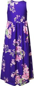 img 3 attached to 🌸 Stylish Summer Floral Dresses for Girls 8-9 Years Old - Height Girls' Clothing Collection