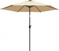 fruiteam 9ft patio umbrella fade-resistant yarn-dyed canopy, 95%-uv-protection market umbrella outdoor table umbrella with ventilation and 2 years nonfading top for garden, deck, backyard and pool (beige) logo