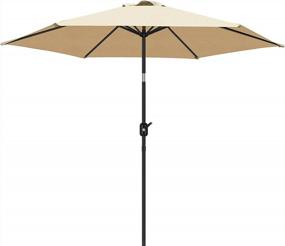 img 4 attached to FRUITEAM 9Ft Patio Umbrella Fade-Resistant Yarn-Dyed Canopy, 95%-UV-Protection Market Umbrella Outdoor Table Umbrella With Ventilation And 2 Years Nonfading Top For Garden, Deck, Backyard And Pool (Beige)