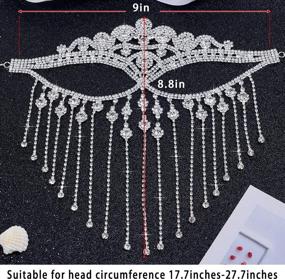img 2 attached to Tassel Mask Chain With Rhinestone Fringe For Women - Perfect Masquerade Head Chain And Face Jewelry For Halloween Parties And Cosplay From MineSign.