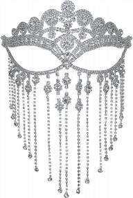 img 4 attached to Tassel Mask Chain With Rhinestone Fringe For Women - Perfect Masquerade Head Chain And Face Jewelry For Halloween Parties And Cosplay From MineSign.