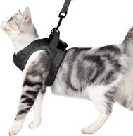 🐱 lianzimau cat harness leash straps - soft and comfortable walking jacket with cushioned running support, escape proof design - for puppies and cats, featuring cationic fabric logo