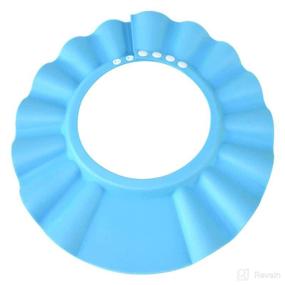 img 1 attached to 🔵 Adjustable Baby Bathing Hat: Provide Bathing Protection with Soft Visor for Toddler & Baby - Blue