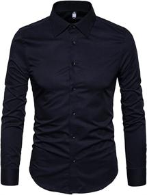 img 3 attached to LOCALMODE Sleeve Button Casual Business Men's Clothing best: Shirts
