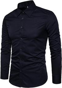 img 4 attached to LOCALMODE Sleeve Button Casual Business Men's Clothing best: Shirts