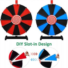 img 3 attached to DIY Insertable Prize Wheel, 18-Inch Tabletop Spinning Wheel With 14 Slots And Fortune Design - Ideal For Carnival And Spin Games - WinSpin DIY Series
