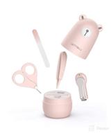 🐻 arrnew 4-in-1 baby nail kit: complete nail care set for newborns, toddlers, kids, baby registration & gift for new moms (pink bear) logo