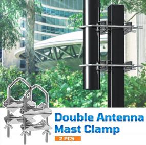 img 2 attached to 2Pcs Superbat StainlessSteel U-Bolt Antenna Mast Clamps Mounting Bracket & V Jaw Block For TV CB Ham Home Outside Double Pipe