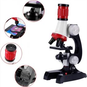 img 2 attached to Исследуйте мир науки: набор микроскопов для детей с увеличением 100X, 400X и 1200X для раннего образования (красный)
