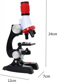 img 3 attached to Explore The World Of Science: Microscope Kit For Children With 100X, 400X, And 1200X Magnification For Early Education (Red)