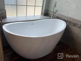 img 7 attached to FerdY Tamago 55 - Oval Acrylic Freestanding Bathtub In Glossy White With CUPC Certification And Brushed Nickel Drain Assembly