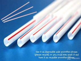 img 1 attached to 🥤 1InTheHome Jumbo Straws: 500 Pack of Red and White Striped Disposable Plastic Drinking Straws