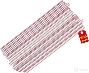 img 3 attached to 🥤 1InTheHome Jumbo Straws: 500 Pack of Red and White Striped Disposable Plastic Drinking Straws