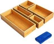 bamboo utensil organizer box set - 5 🎍 pack for efficient kitchen, bathroom, office, and living room organization логотип