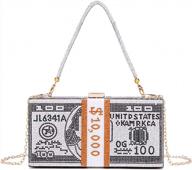 covelin women's rhinestone evening handbag money bag - stylish dollar clutch purse for special occasions логотип