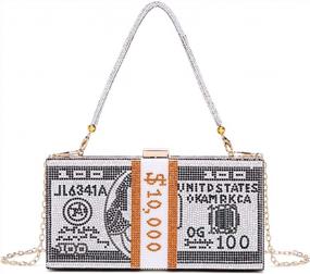 img 4 attached to Covelin Women'S Rhinestone Evening Handbag Money Bag - Stylish Dollar Clutch Purse For Special Occasions