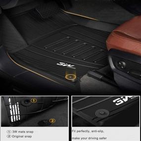 img 2 attached to 🚗 Custom Fit TPE All Weather Floor Liner for Audi Q5 2018-2022 - Full Set Car Liners Black - 3W Floor Mats