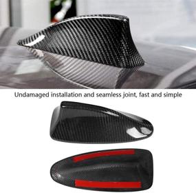 img 1 attached to 🦈 Car Carbon Fiber Shark Fin Antenna Cover Trim - Compatible with F10 F11 F18 F01 F02 M5