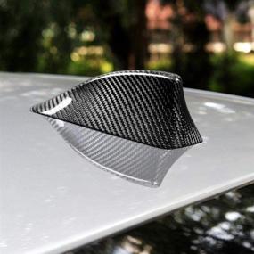 img 3 attached to 🦈 Car Carbon Fiber Shark Fin Antenna Cover Trim - Compatible with F10 F11 F18 F01 F02 M5