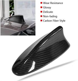 img 2 attached to 🦈 Car Carbon Fiber Shark Fin Antenna Cover Trim - Compatible with F10 F11 F18 F01 F02 M5