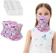 cool & stylish kids' face cover for outdoor adventures - complete with filter & neck gaiter feature! logo