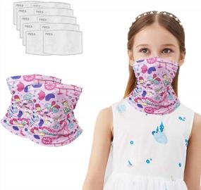 img 4 attached to Cool & Stylish Kids' Face Cover For Outdoor Adventures - Complete With Filter & Neck Gaiter Feature!