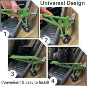 img 3 attached to 🚗 MoonshineStillPro Universal Car Door Step: Foldable Roof Rack Accessory for Easy Car Roof Entry – Max Load 500 lbs (Green)