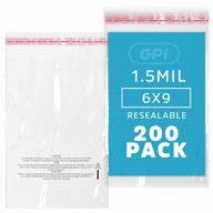 200 pack 6" x 9" clear self seal poly bags 1.5 mil - fba shipping supplies for t shirts clothing logo