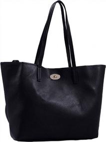 img 1 attached to Мягкая сумка-тоут Celebrity Tote из мягкой искусственной кожи - доступно несколько цветов