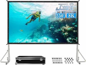 img 4 attached to Projector Screen And Stand,JWSIT 250 Inch Upgraded 3 Layers 16:9 Outdoor Movie Screen Portable Front Projection Screen,Foldable Video Projection Screen With Carry Bag For Home Theater Backyard