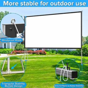 img 1 attached to Projector Screen And Stand,JWSIT 250 Inch Upgraded 3 Layers 16:9 Outdoor Movie Screen Portable Front Projection Screen,Foldable Video Projection Screen With Carry Bag For Home Theater Backyard