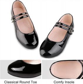 img 2 attached to Stylish And Comfortable Mary Jane Ballet Flats For Girls - Perfect For School, Weddings And Princess Parties