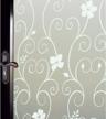 white flower window film privacy - duofire static cling no glue anti-uv sticker for bathroom, bedroom & living room (23.6in x 78.7in) - dp014w logo