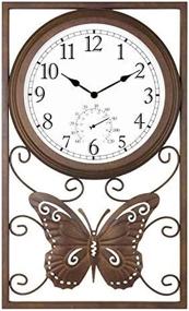 img 4 attached to Metal Clock And Thermometer Combo For Indoor/Outdoor Use - Weatherproof, Rust-Resistant Design That Complements Industrial, Country, Farmhouse, And Retro Décor