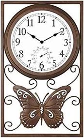 img 3 attached to Metal Clock And Thermometer Combo For Indoor/Outdoor Use - Weatherproof, Rust-Resistant Design That Complements Industrial, Country, Farmhouse, And Retro Décor