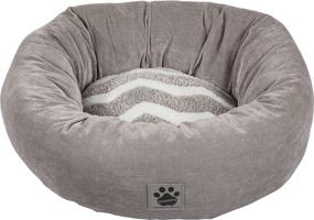 img 1 attached to 🐾 Cozy Gray and White Zig Zag Donut Bed: Precision Pet SnooZZy Hip