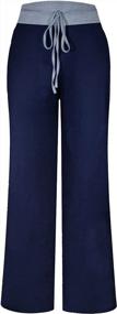img 3 attached to Женские брюки Palazzo Lounge с кулиской — удобные и повседневные пижамные брюки с широкими штанинами от NEWCOSPLAY