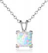 birthstone jewelry gift for girls - stunning white fire opal pendant necklace with gemstone logo
