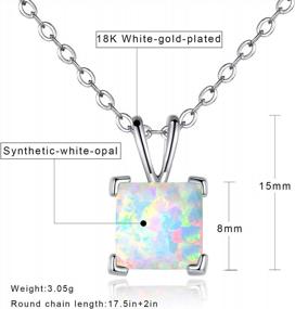 img 1 attached to Birthstone Jewelry Gift For Girls - Stunning White Fire Opal Pendant Necklace With Gemstone