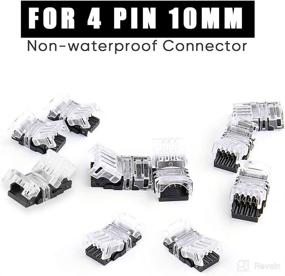 img 2 attached to 💡 EHoduolo 10-Pack RGB LED Strip Connector 4 Pin for 10mm 5050 Non-Waterproof IP65 LED Strip Lights - Strip to Wire RGB Connector with 16.4FT Wire Extension Cable