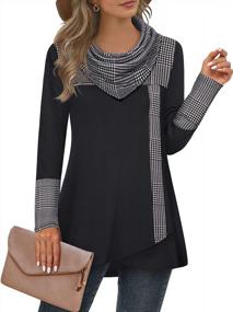 img 4 attached to Women'S Long Sleeve Cowl Neck Tunic Top Pullover Sweatshirt Casual Shirt