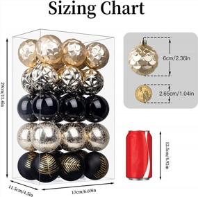 img 2 attached to Black And Gold Shatterproof Christmas Tree Ornaments - 30 Pack Of 2.36 Inch Colored Plastic Baubles For Xmas Tree Décor, Holiday Parties, And Weddings (60Mm)